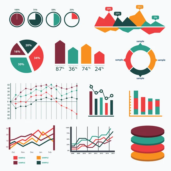 Hartă Mondială și Grafică Informațională — Vector de stoc