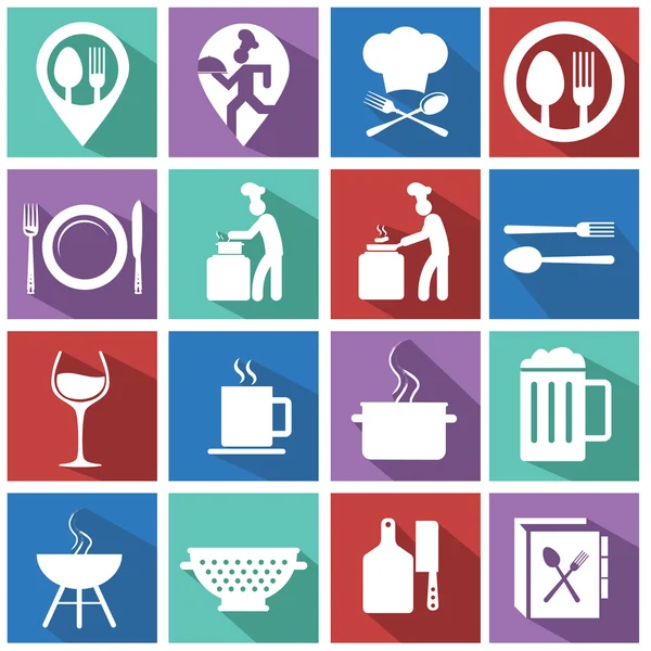 Cozinha e ícones de cozinha —  Vetores de Stock