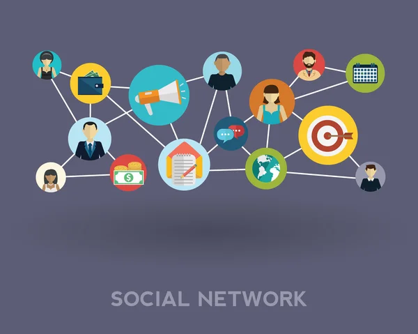 Social media netwerk — Stockvector
