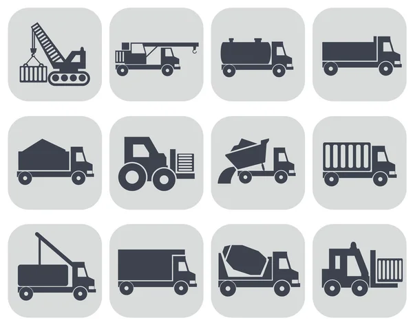 Construction machinery icons — Stock Vector