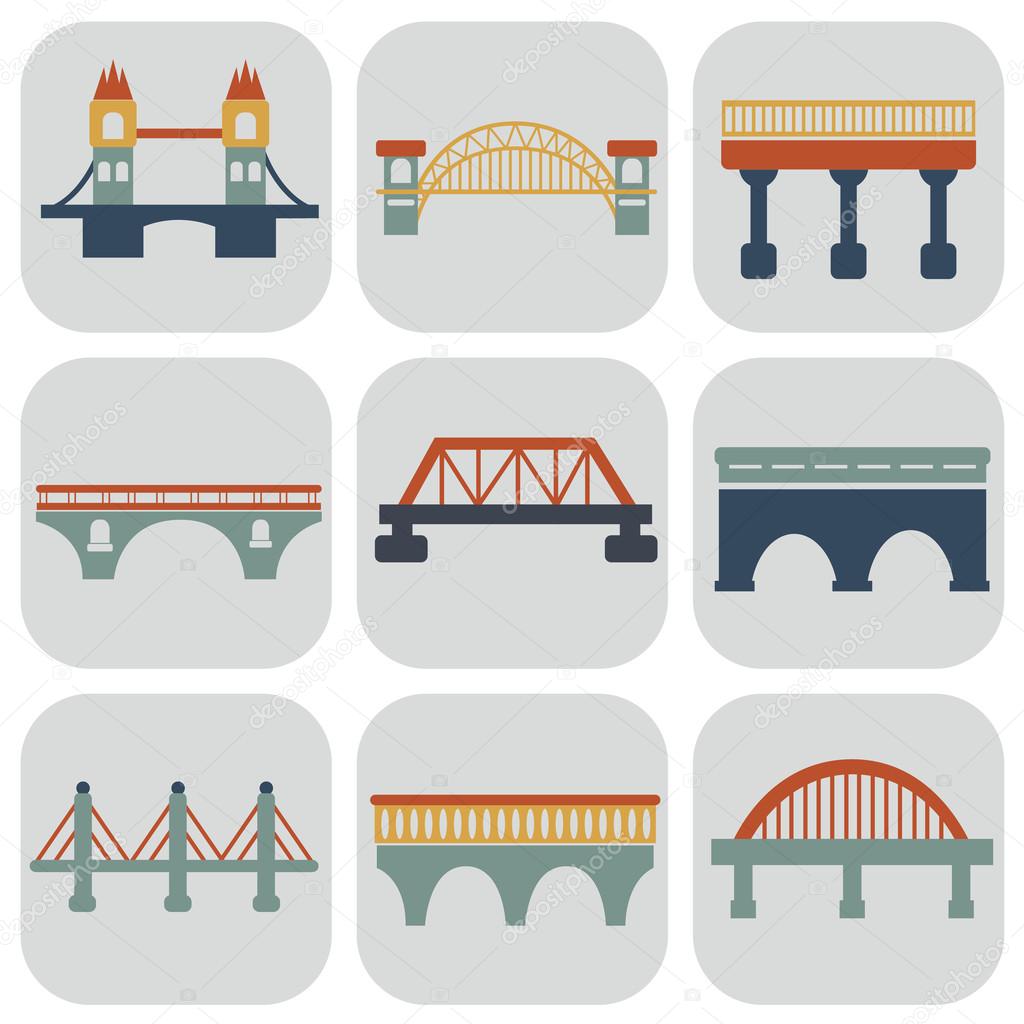 bridges icons set
