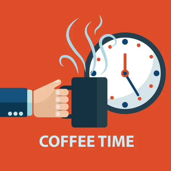 Hora do café, conceito de coffee break . —  Vetores de Stock