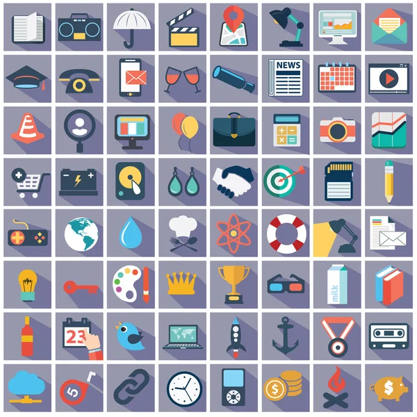 Web and technology development Flat icons — Stock Vector