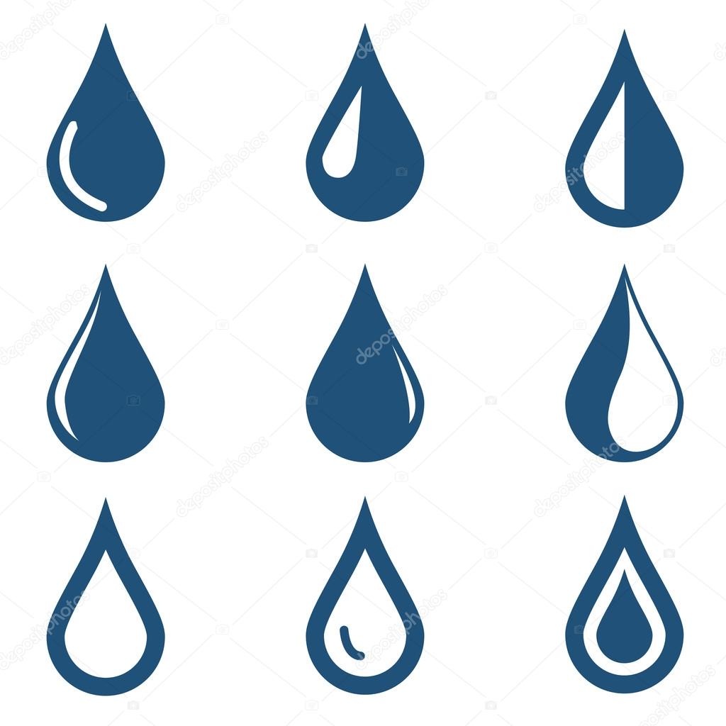 water drop icons set