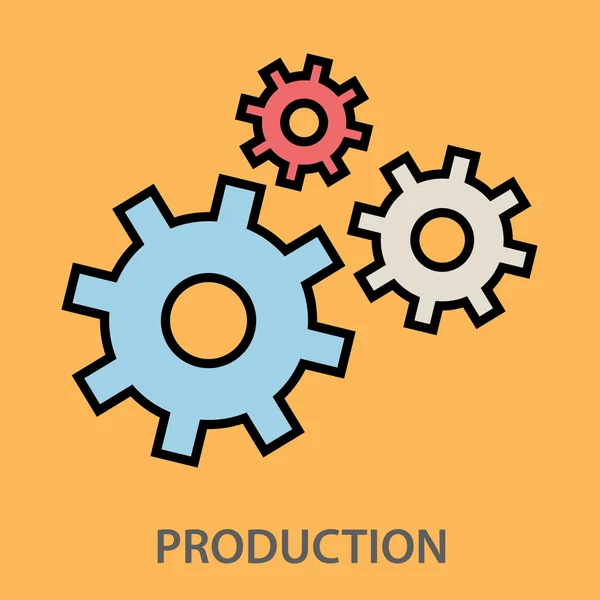 Icône des engrenages de production — Image vectorielle