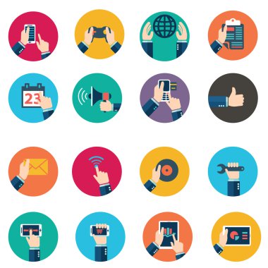 Modern düz simgeler koleksiyonu