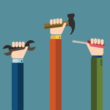 İngiliz anahtarı dişli araçları ile insan eli