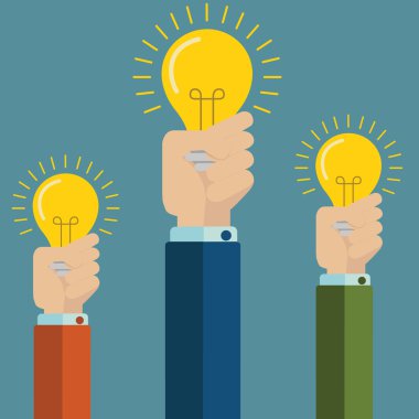 fikir yenilik ampul kavramı.