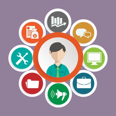 flat customer service concept