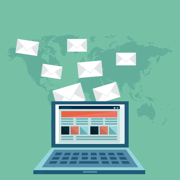 Illustrazione dell'e-mail marketing — Vettoriale Stock