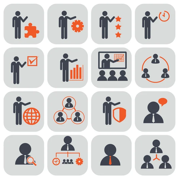 Human resources and management icons set — Stock Vector