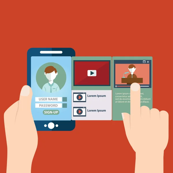 Mobile App für Video — Stockvektor