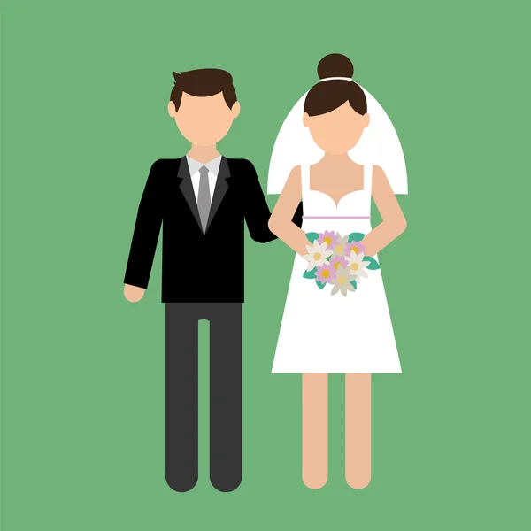 Ilustração de casamento casal — Vetor de Stock