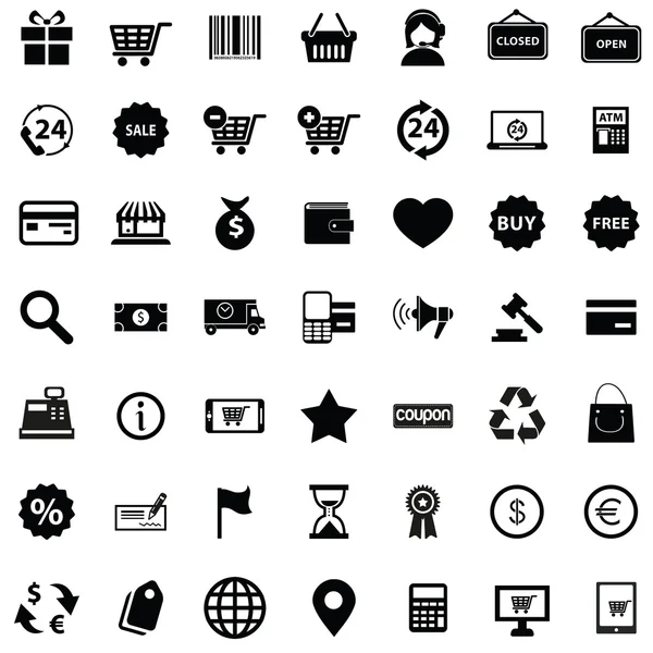 Conjunto de ícones de compras . — Vetor de Stock