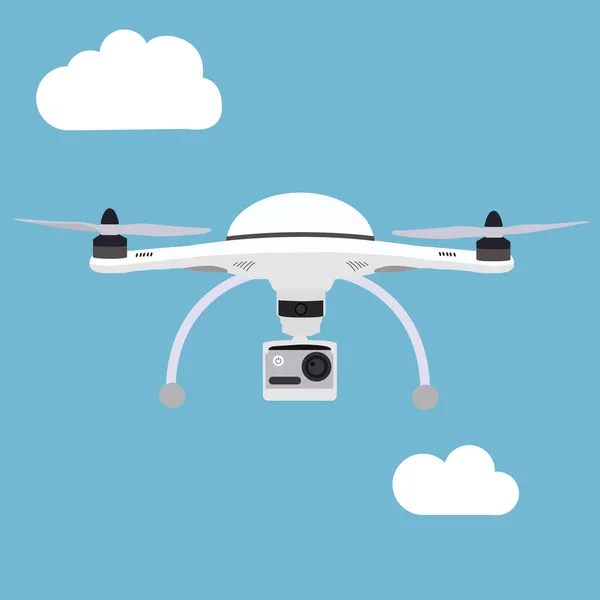 Remote air drone with a camera — Stock Vector