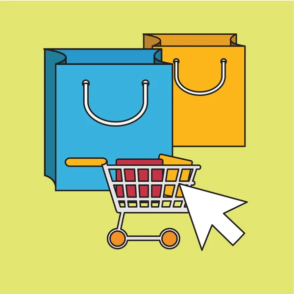Thème du shopping en ligne — Image vectorielle