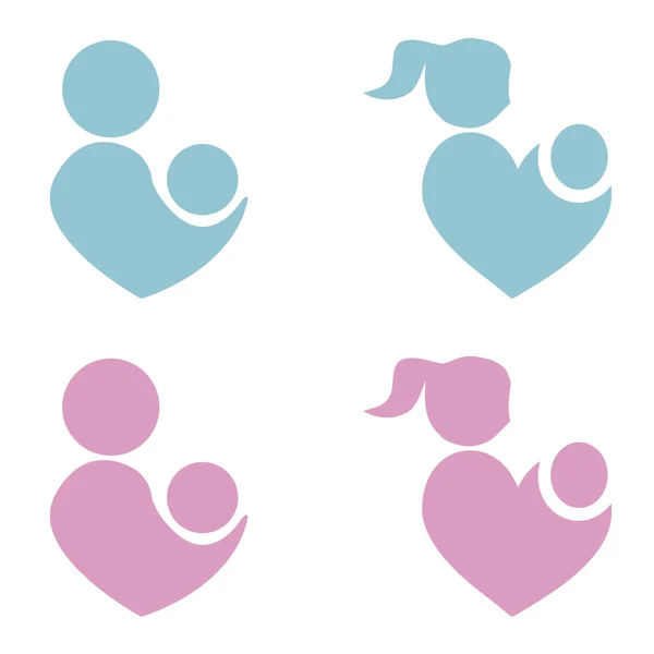 Moeder en baby pictogram — Stockvector