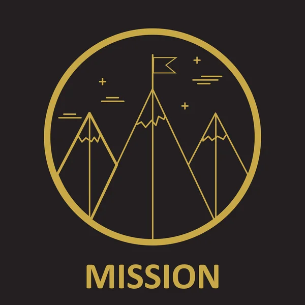 Desain logo pendakian gunung - Stok Vektor