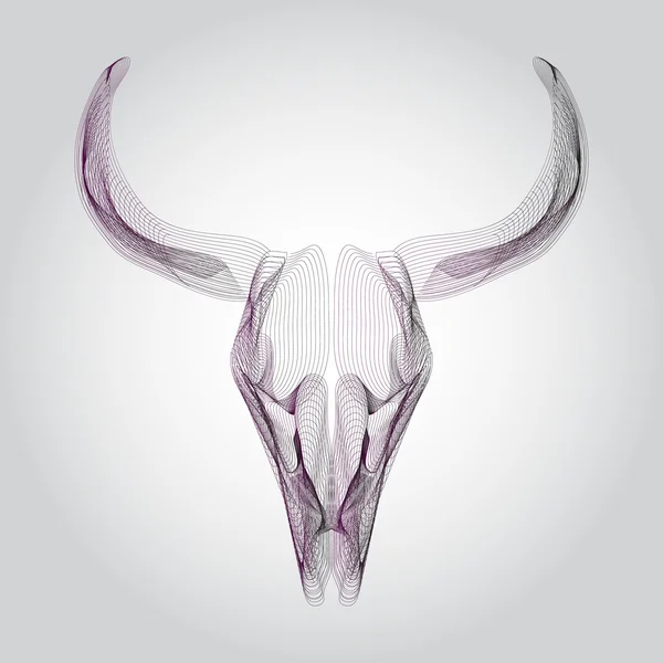 Tengkorak banteng Wireframe - Stok Vektor