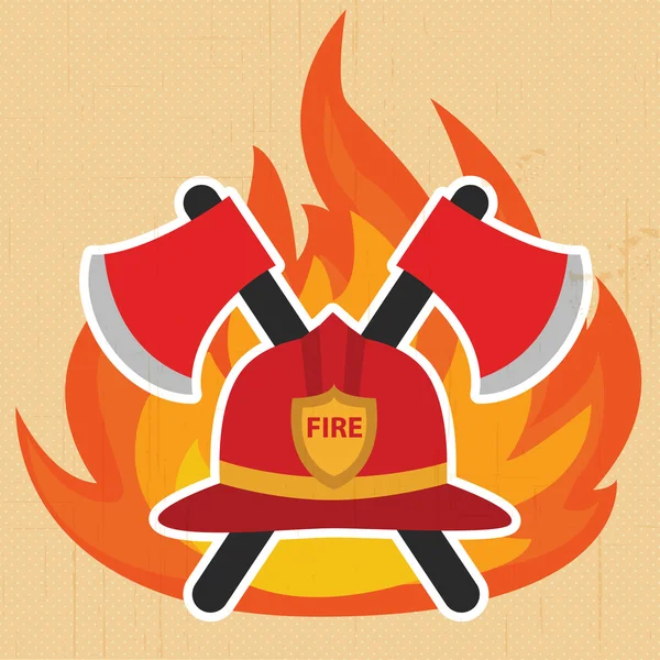 Modern firefighter sign — Stock Vector