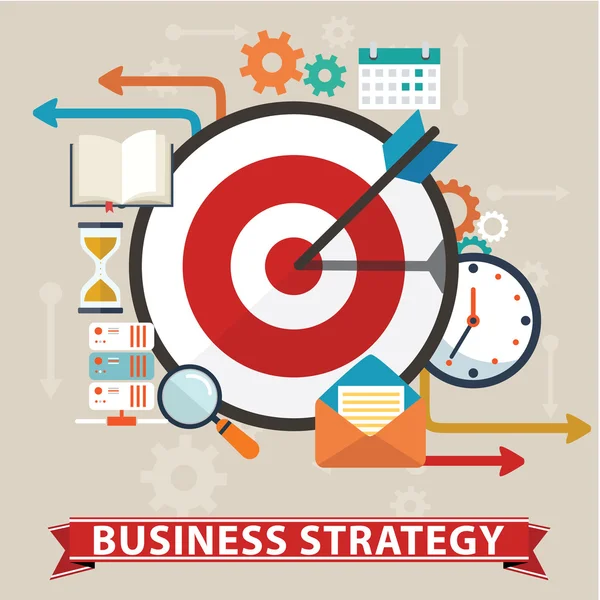 Concepto de estrategia empresarial — Vector de stock