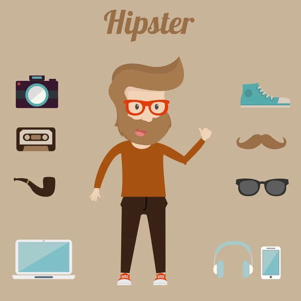 Hipster Characterdesign — Stockvector