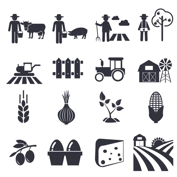 Landbouw icons set — Stockvector