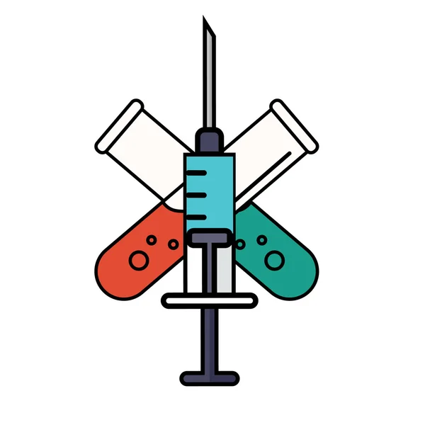 Vaccination symbol with syringe — ストックベクタ