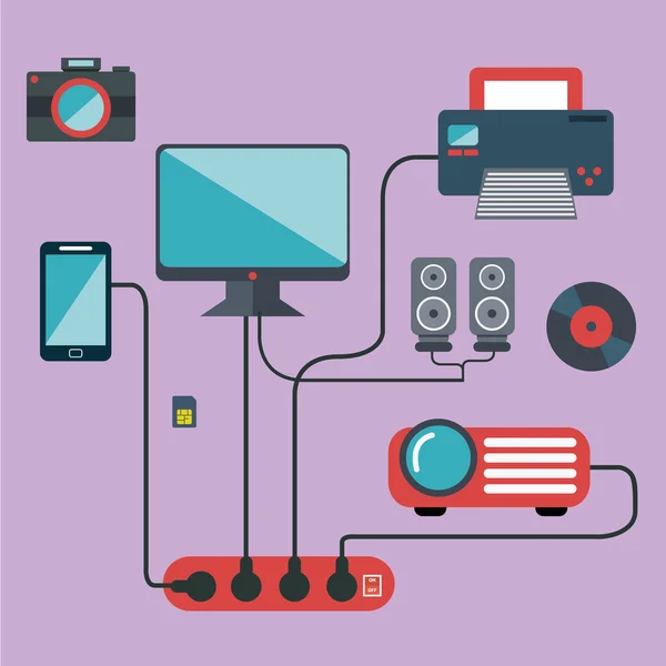 Concetto di connessioni tecnologiche — Vettoriale Stock