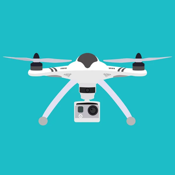 Vlakke stijl quadcopter afbeelding — Stockvector