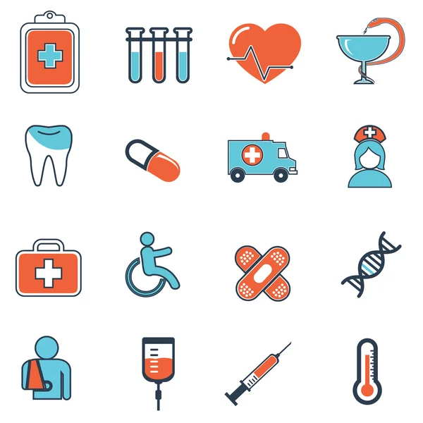 Icônes de soins de santé et de médecine. — Image vectorielle