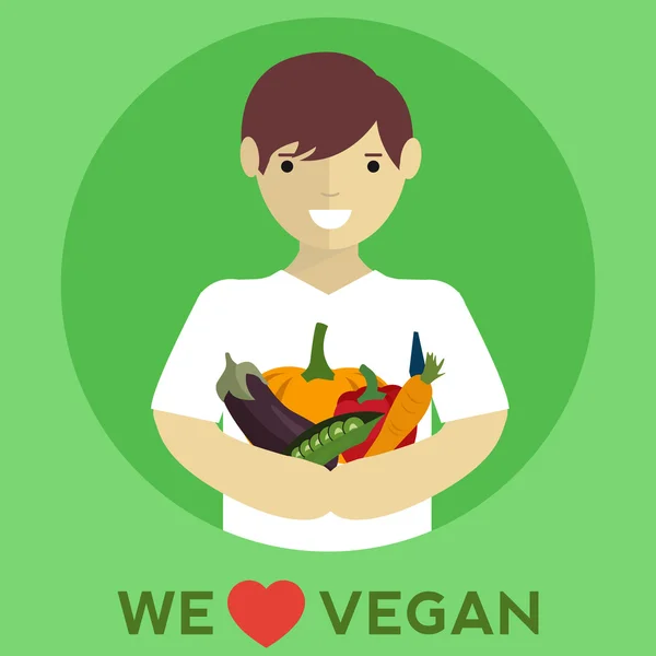 Conceito de comida vegan —  Vetores de Stock