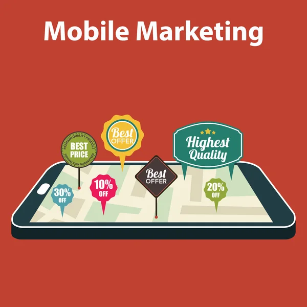 Mobil marketing és személyre szabása. — Stock Vector