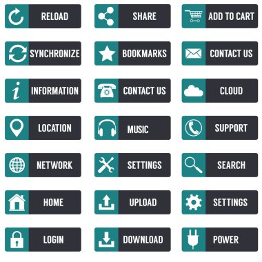 Düz Web Tasarım düğmeleri