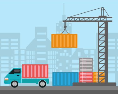 konteyner gemisi terminal yük limanda