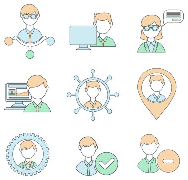 İnsan kaynakları ve yönetim simgeleri ayarlandı