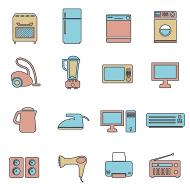 Bir dizi ev eşyası.