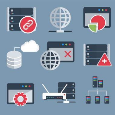 Veritabanı sunucusu ve Ağ Icon set