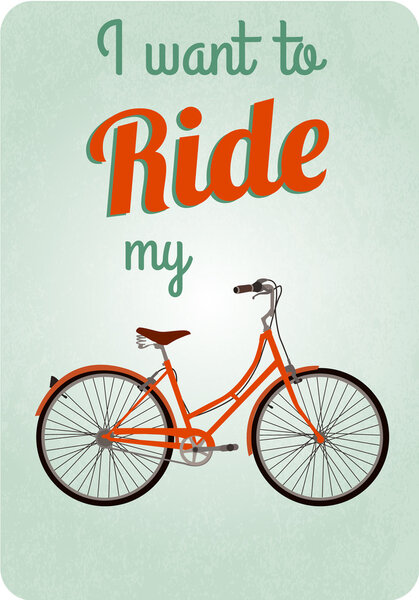 Bicycle, Retro Illustration poster