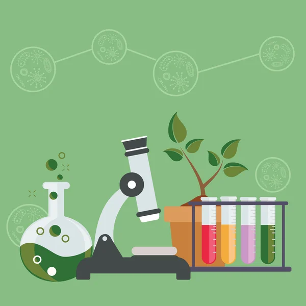 Espacio de trabajo del laboratorio de biología — Vector de stock