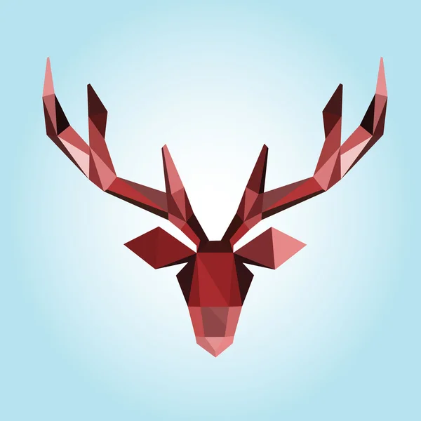 Polygonal illustration of deer head — Stock Vector