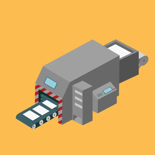 Isometrische machinebouw afdrukken — Stockvector