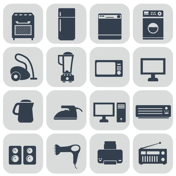 Zestaw urządzeń gospodarstwa domowego — Wektor stockowy