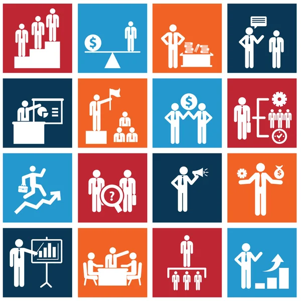 Human resources and management icons set. — Stock Vector