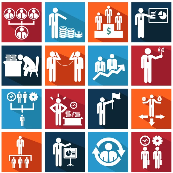 Human resources and management icons set — Stock Vector