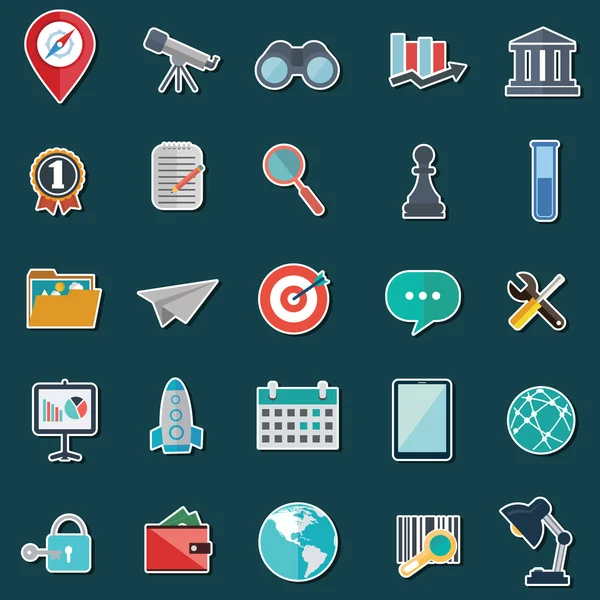 Conjunto de iconos de diseño plano para negocios — Archivo Imágenes Vectoriales