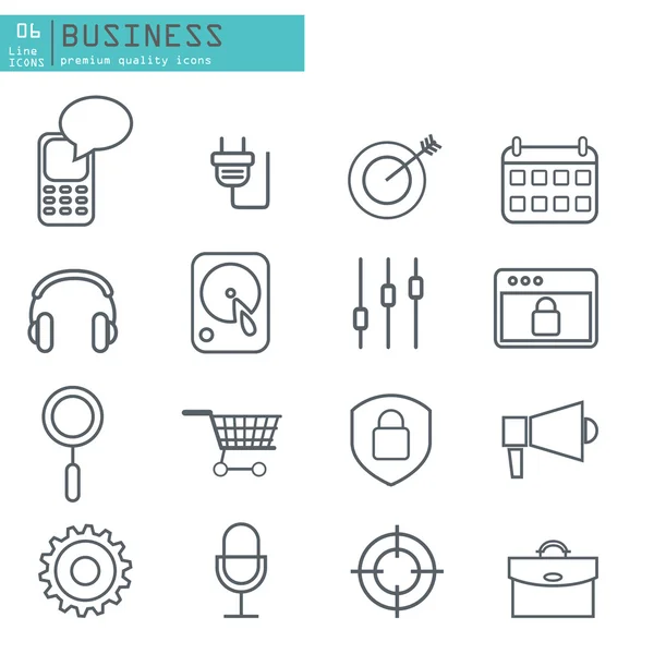 Iconos de línea de organización de gente de negocios — Archivo Imágenes Vectoriales