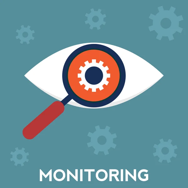 Monitoring és keresési fogalom — Stock Vector
