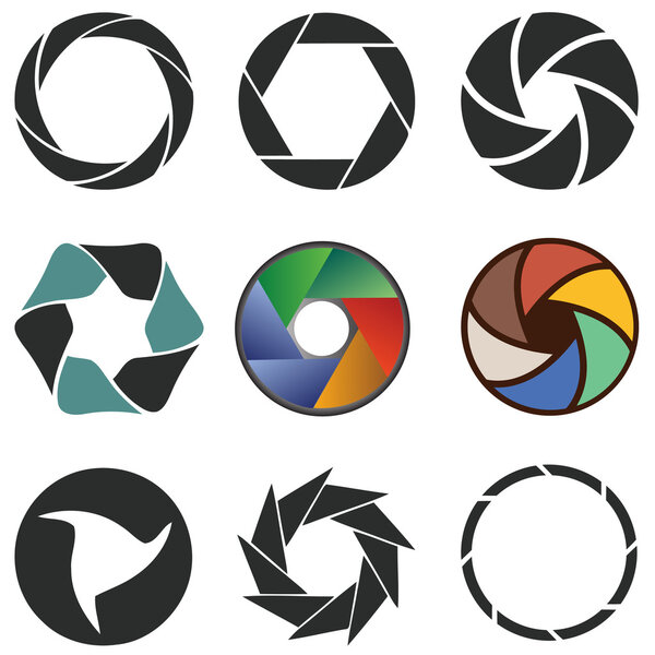 Set of camera shutter icons