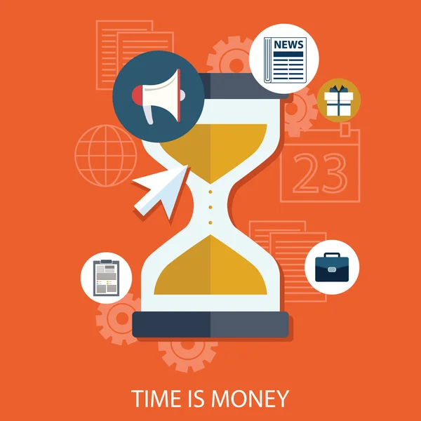 Le temps est argent Concept d'entreprise — Image vectorielle